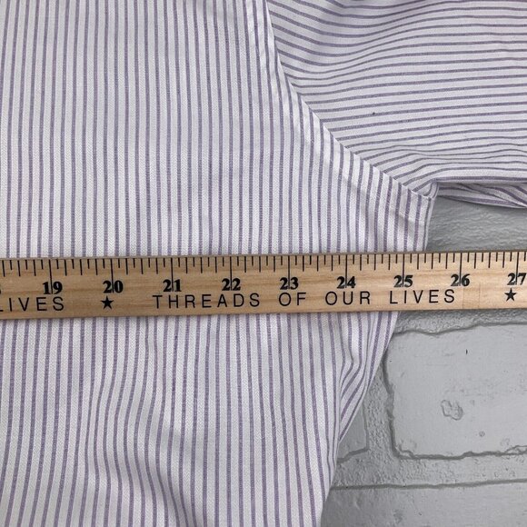 Jhane Barnes Shirt Mens XLarge Purple White Stripe Embossed‎ Slim Fit Dress - Picture 6 of 10